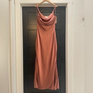 New REVERLY Skye Satin Dress - Desert Rose - size 14